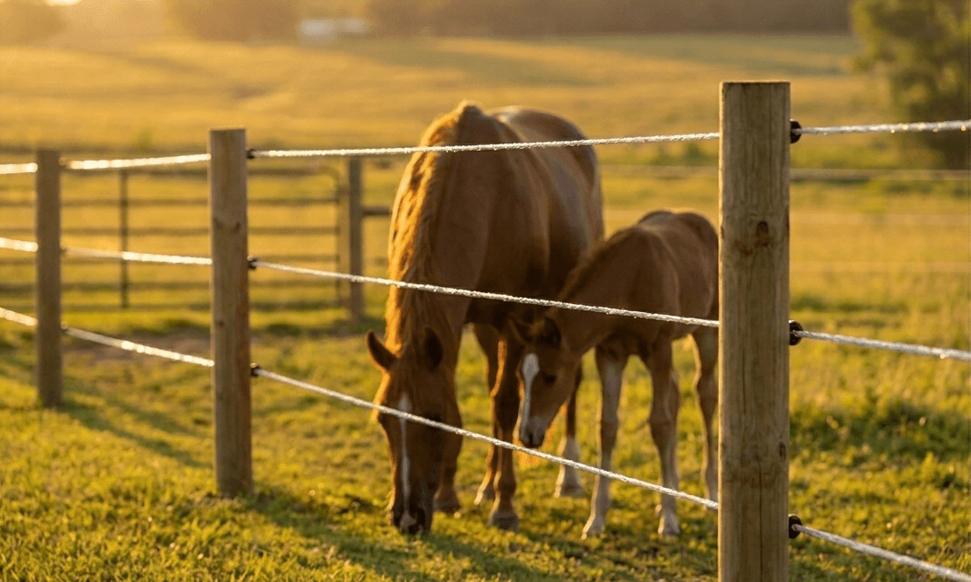 Pferd sicher am Weidezaunseil